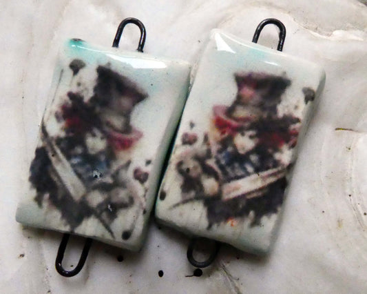 Ceramic Alice Earring Connectors - #13