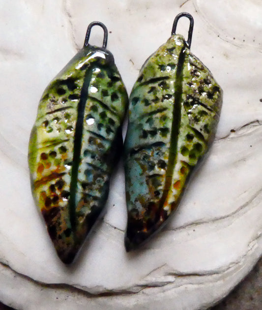 Ceramic Super Slim Autumn Leaf Charms #2