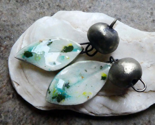 Ceramic Bobble and Leaf Dangles -Herb Garden