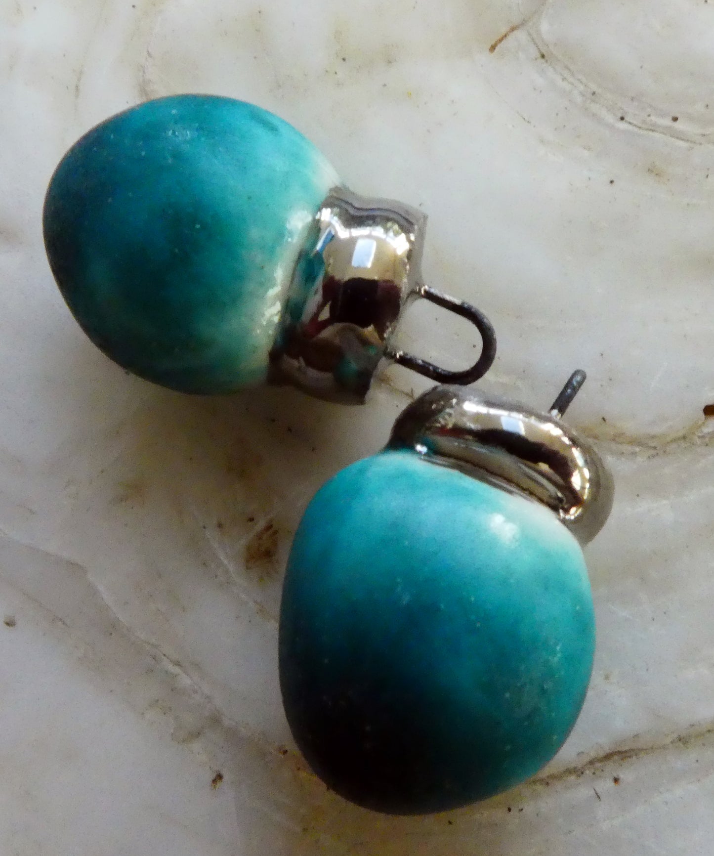 Ceramic Bauble Earring Charms -Antique Turquoise