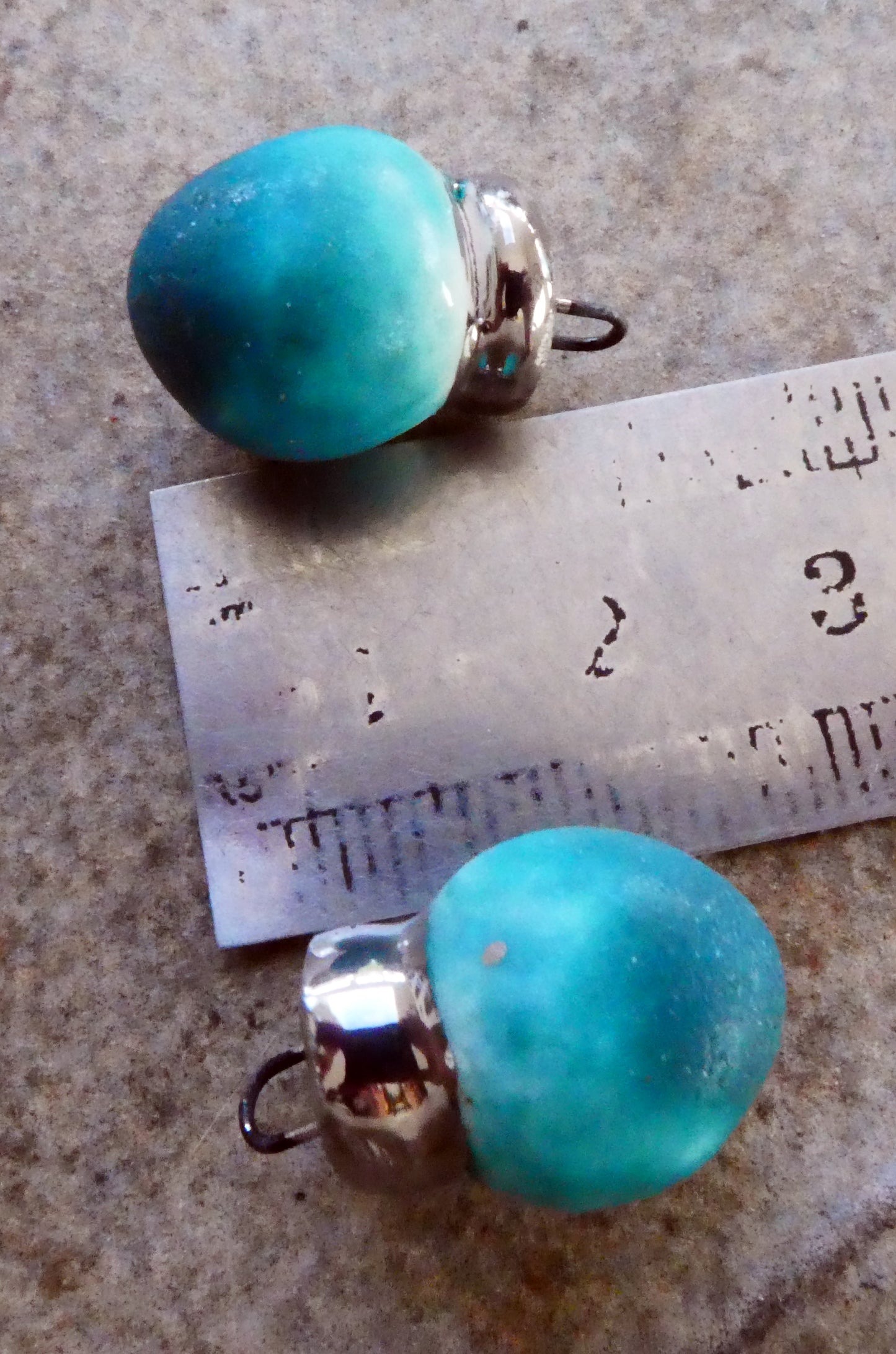 Ceramic Bauble Earring Charms -Antique Turquoise