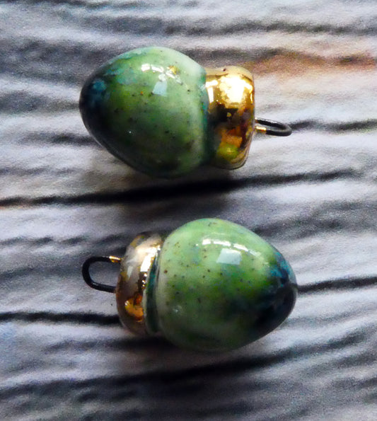 Ceramic Bauble Earring Charms -Rockpool