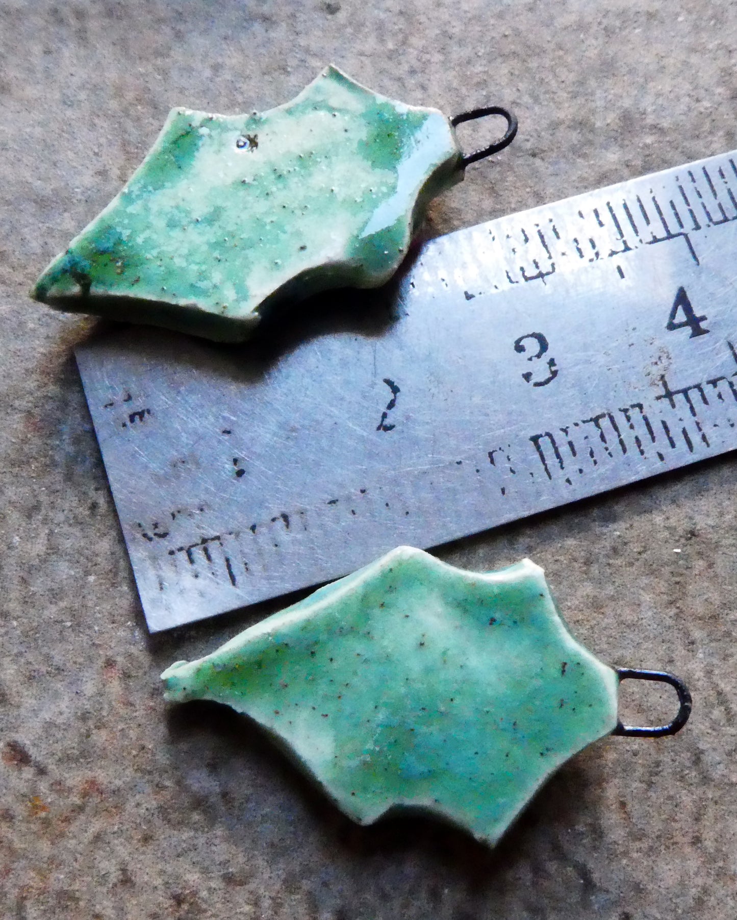 Ceramic Holly Leaf Earring Charms