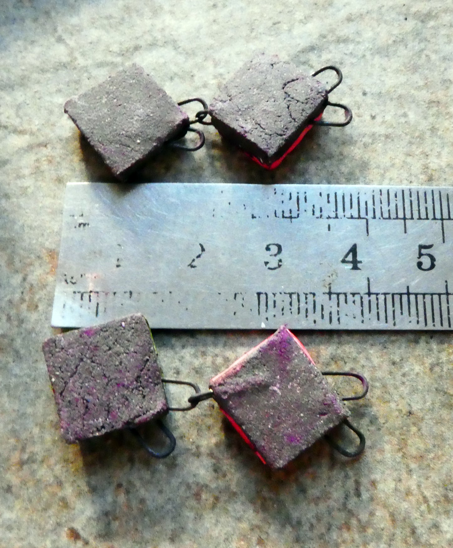 Ceramic Tumbling Gift Boxes Dangles - Purple and Magenta