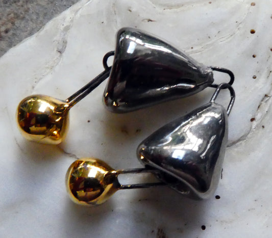 Ceramic Bell Dangles - Platinum