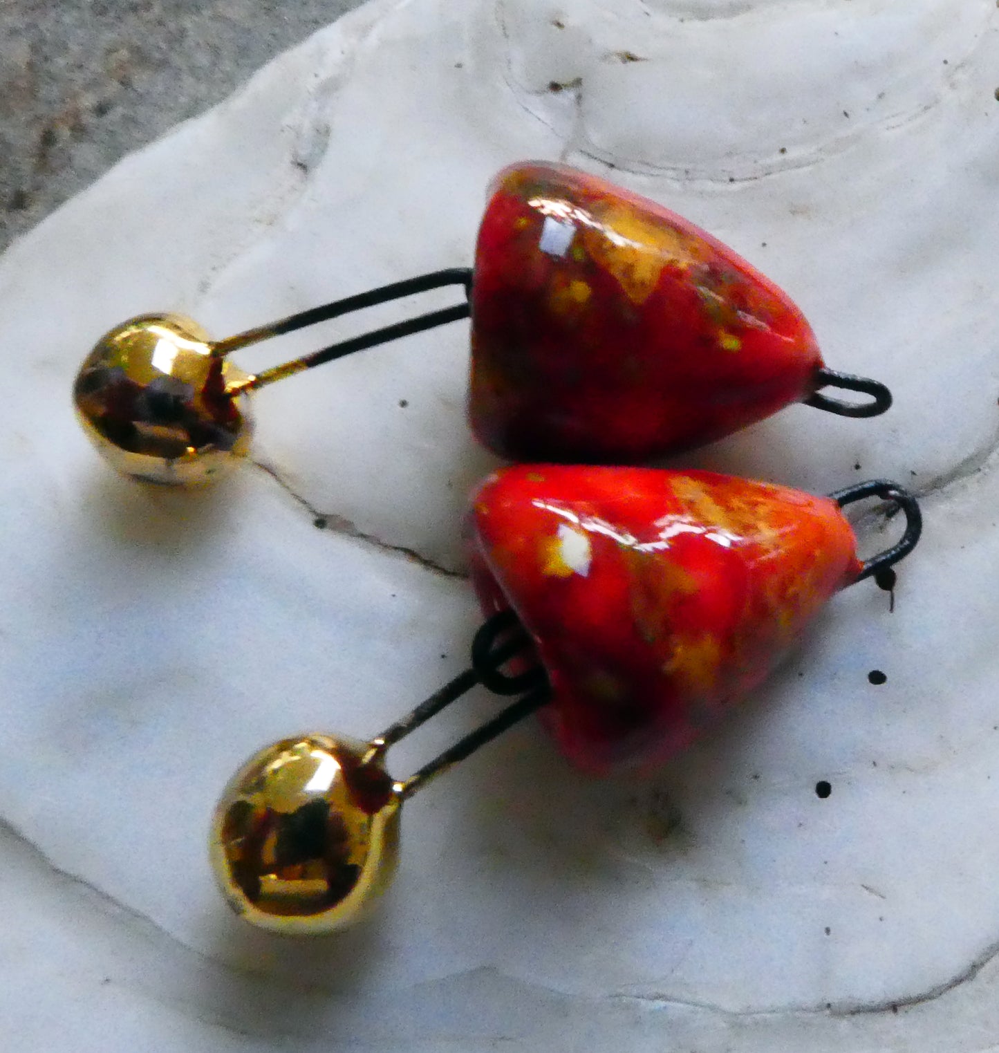 Ceramic Bell Dangles - Firecracker