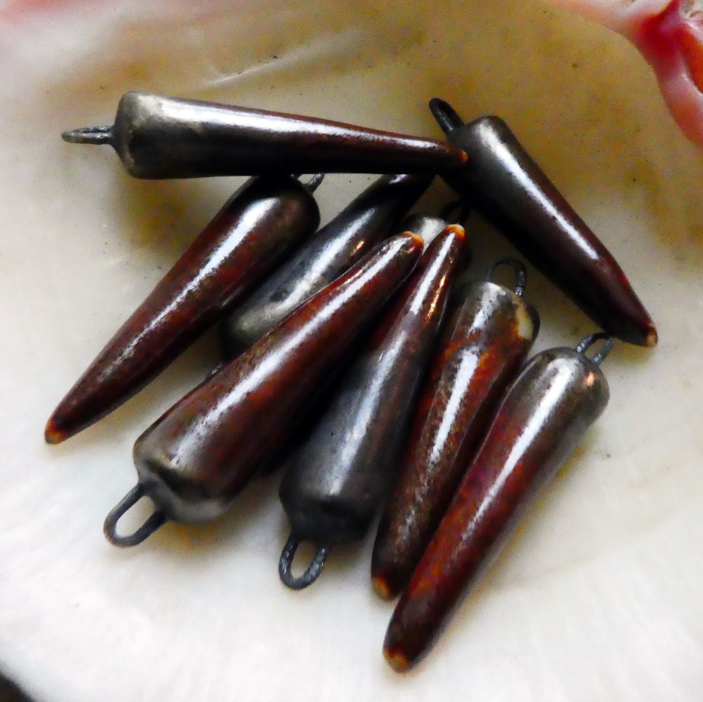 Ceramic Spikes Earring Charms -Autumn