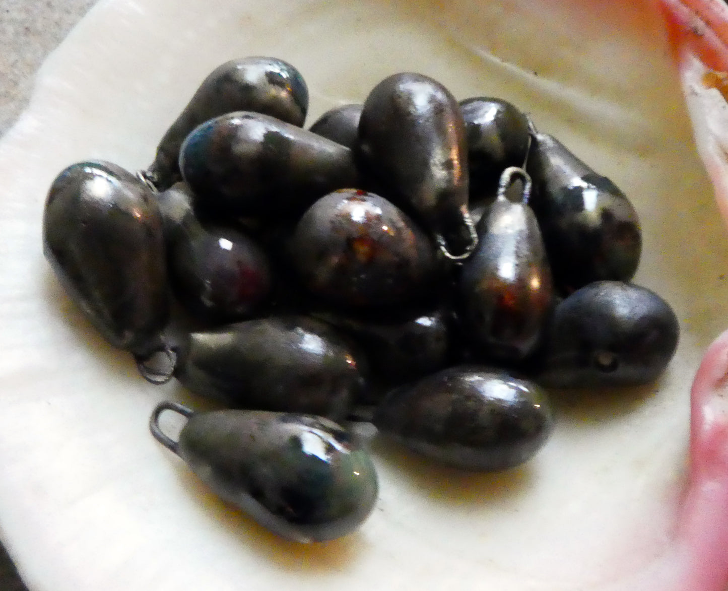 Ceramic Drops Earring Charms -Burnished Bronze