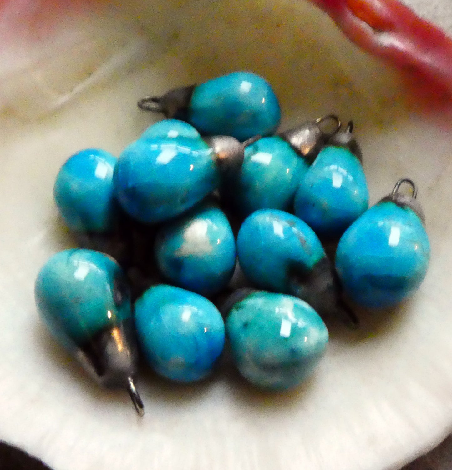 Ceramic Drops Earring Charms -Taunton Turquoise