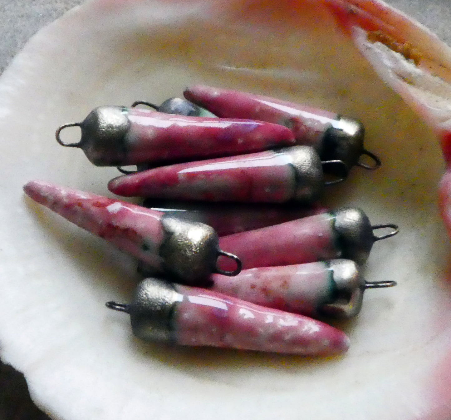 Ceramic Spikes Earring Charms - Oriental Princess
