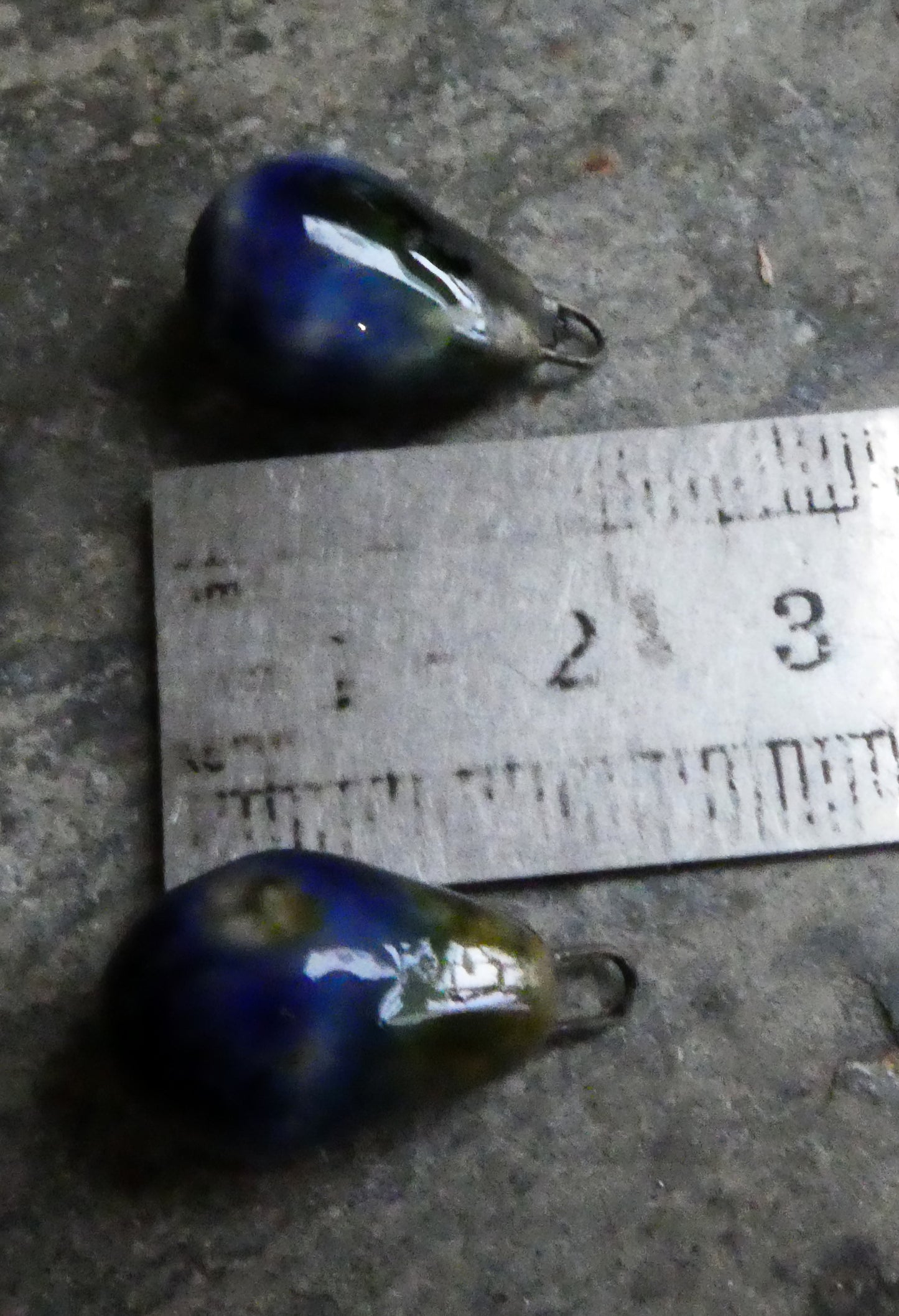 Ceramic Bronzy Drop Earring Charms -Exotic Blue