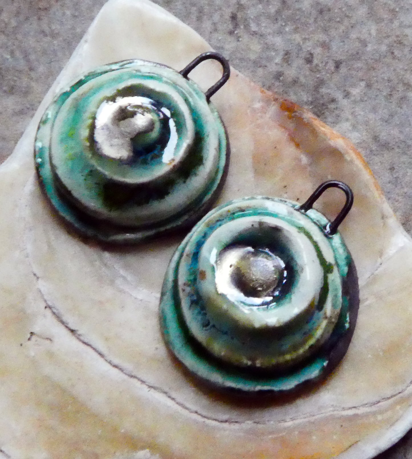 Ceramic Stacked Pools Earring Charms #2