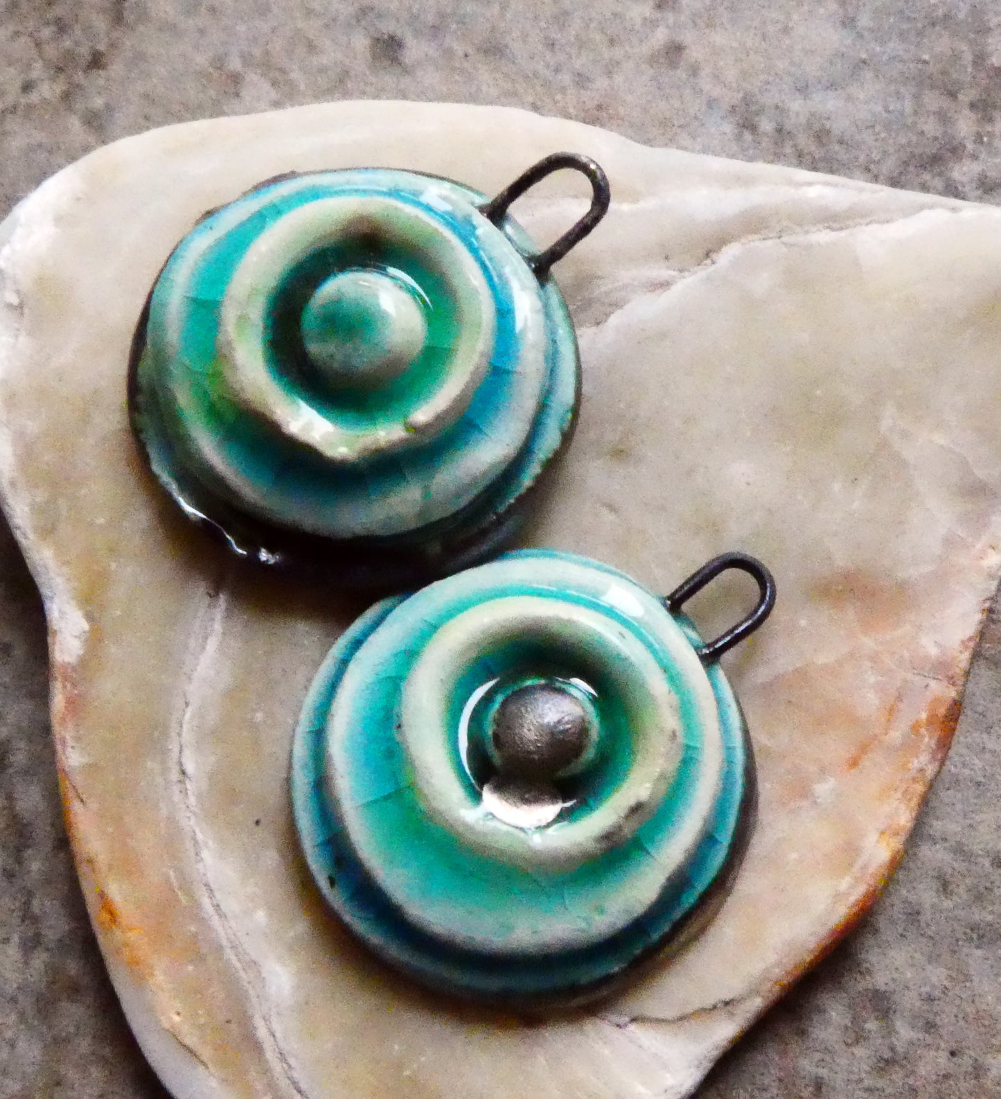 Ceramic Stacked Pools Earring Charms #3