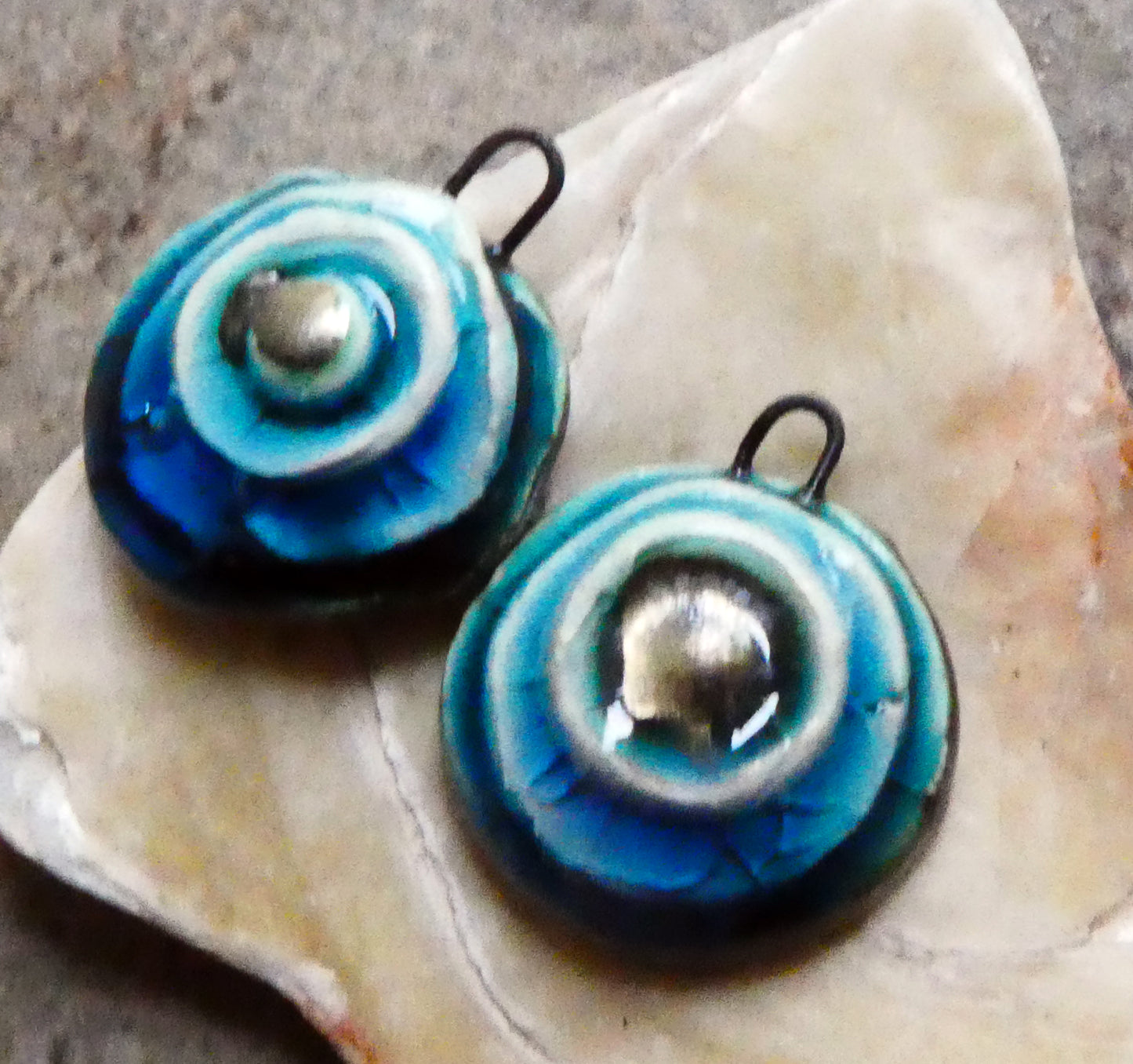 Ceramic Stacked Pools Earring Charms #4