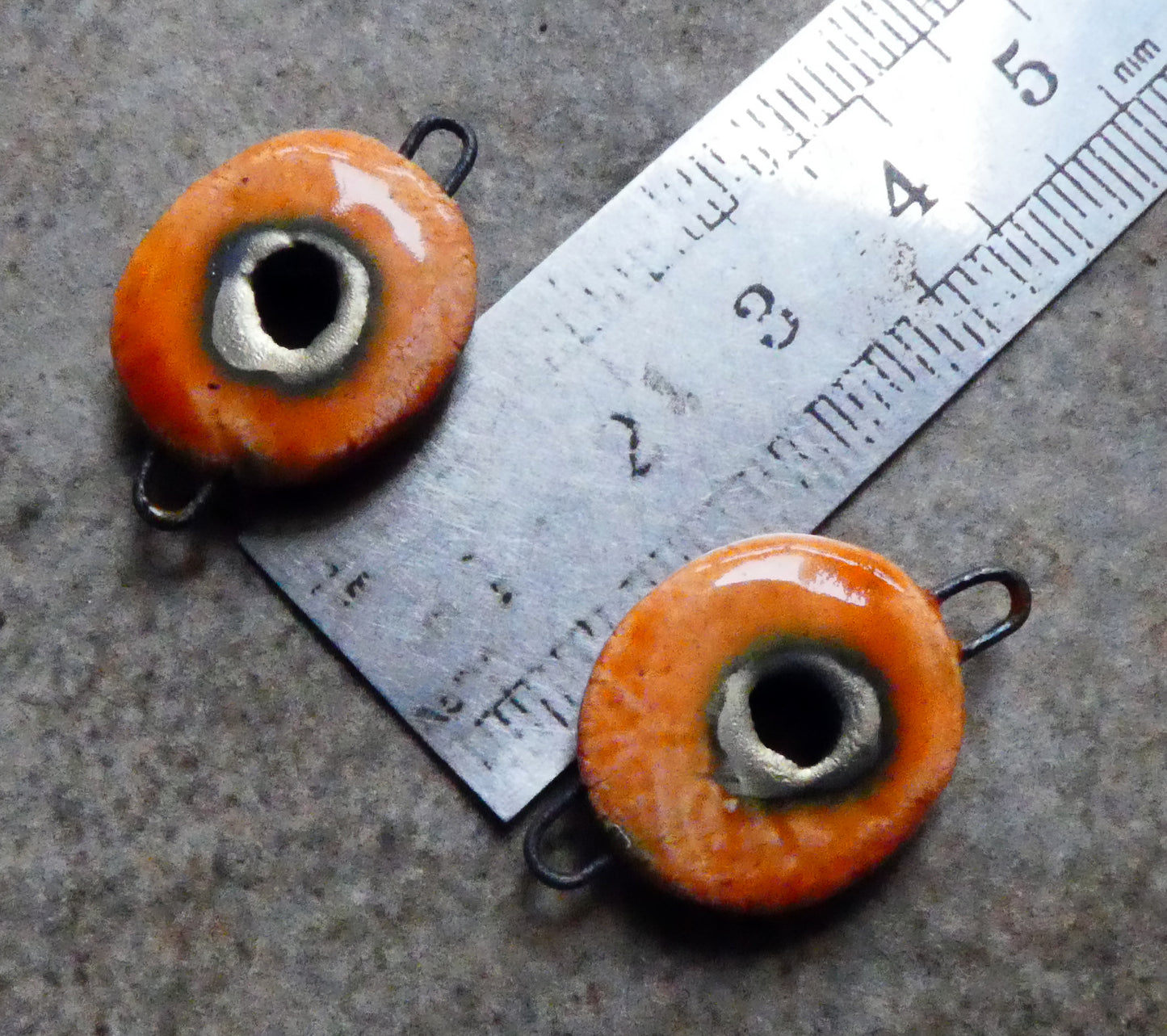 Ceramic  Disc Earring Connectors - Wildfire