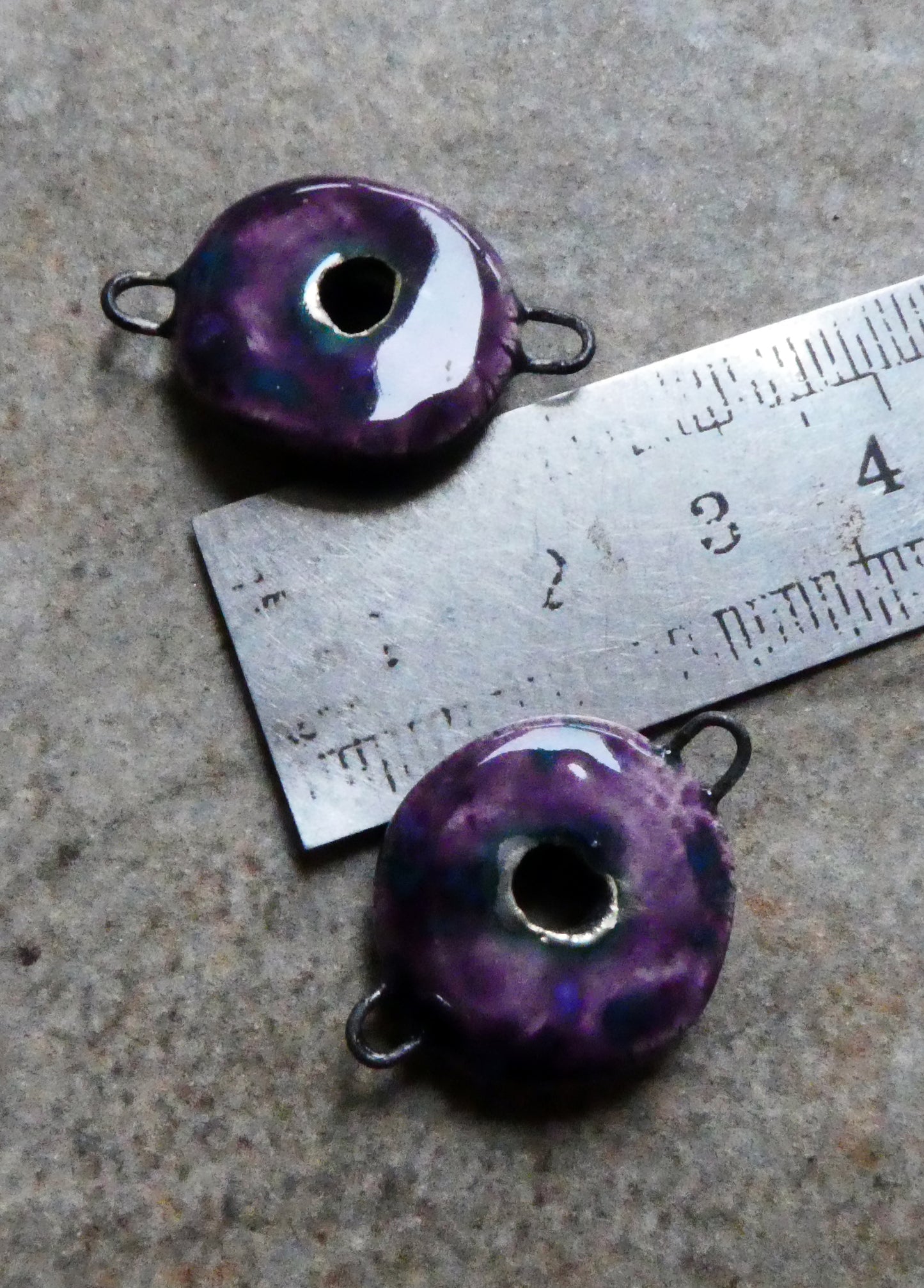 Ceramic  Disc Earring Connectors -La Fiesta