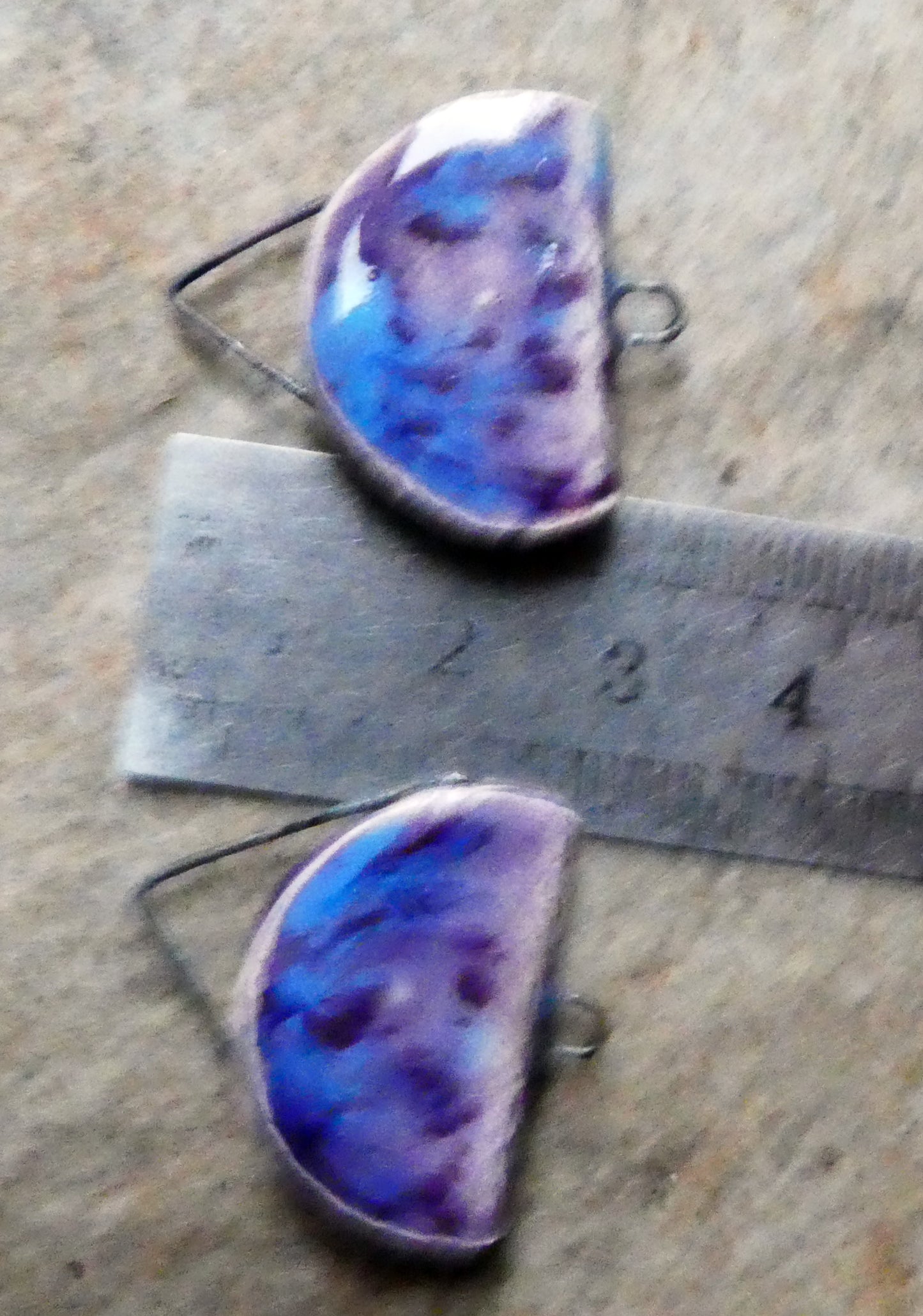 Ceramic Folded Earring Connectors -Grape Splash