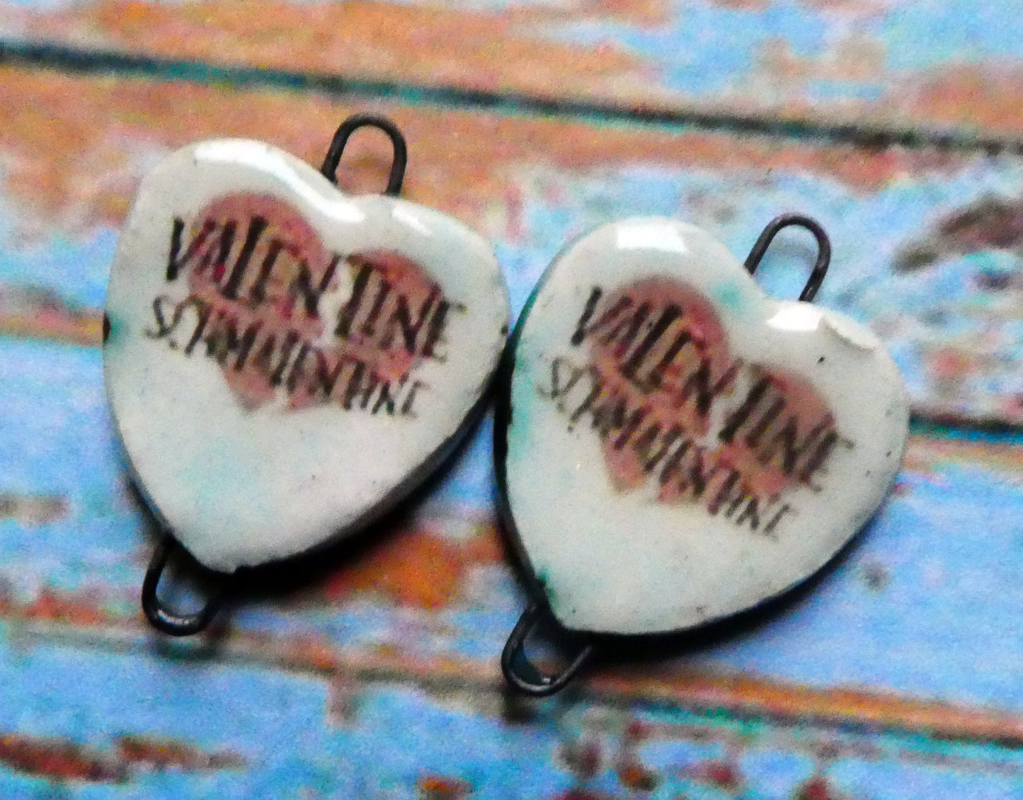 Ceramic Anti-Valentine Earring Connectors #5