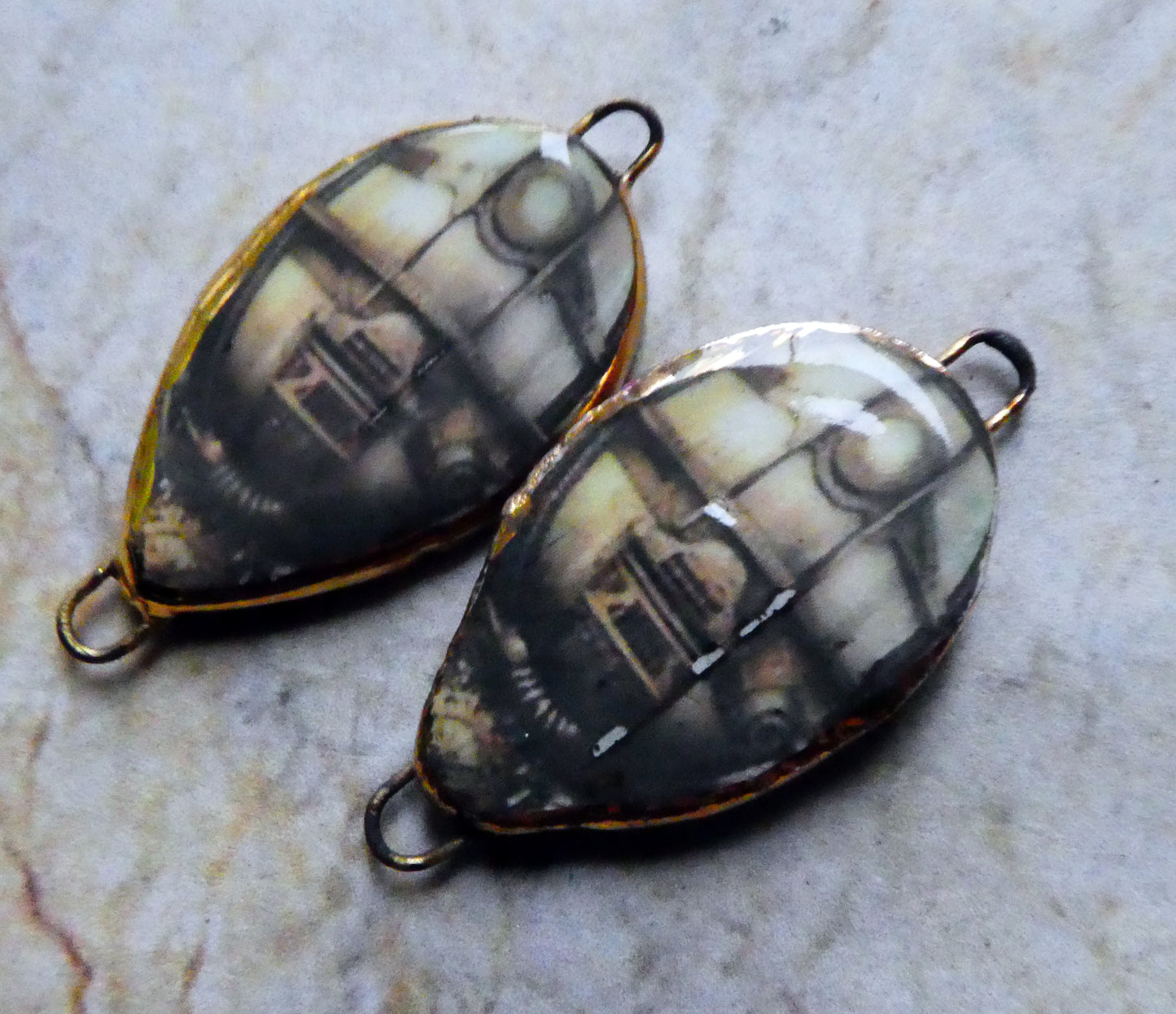 Ceramic Steampunk Hot Air Balloon Decal Connectors #6
