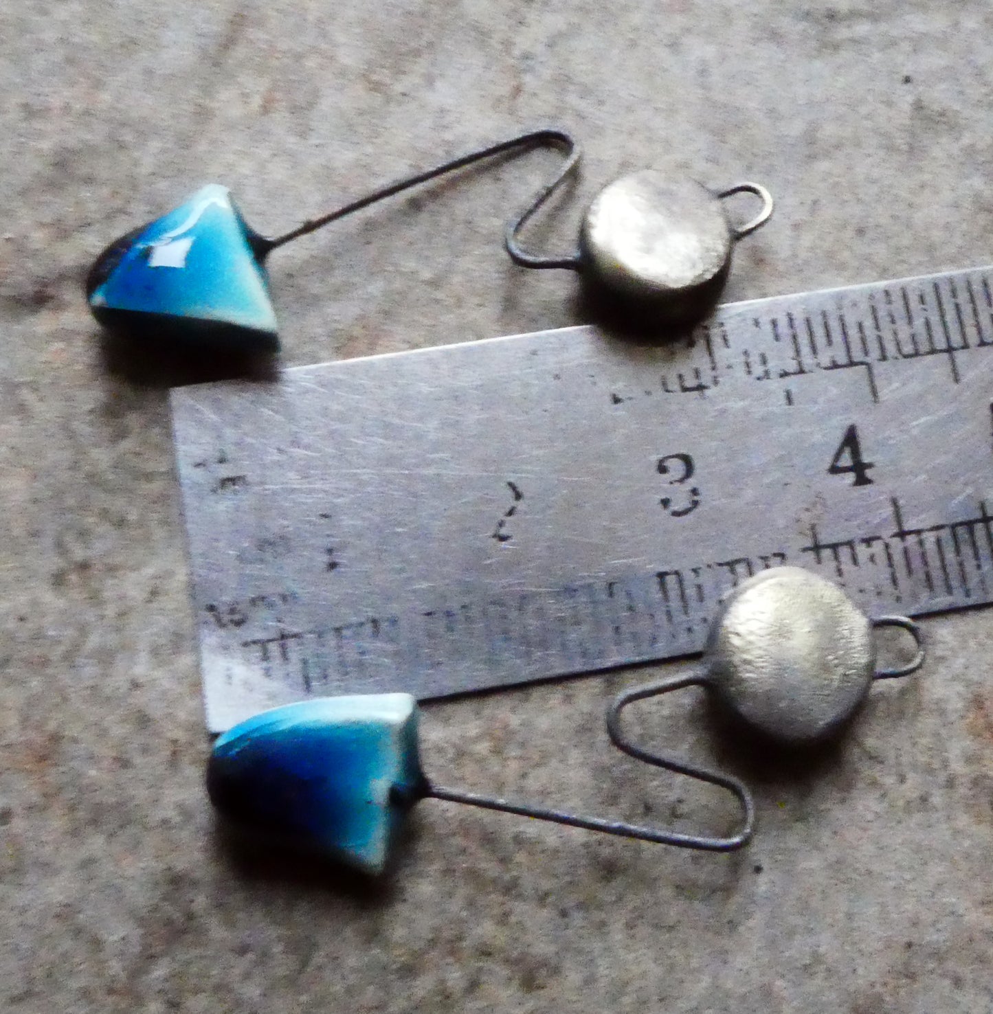 Ceramic Wiry Zigzag Earring Charms -Oriental Blue
