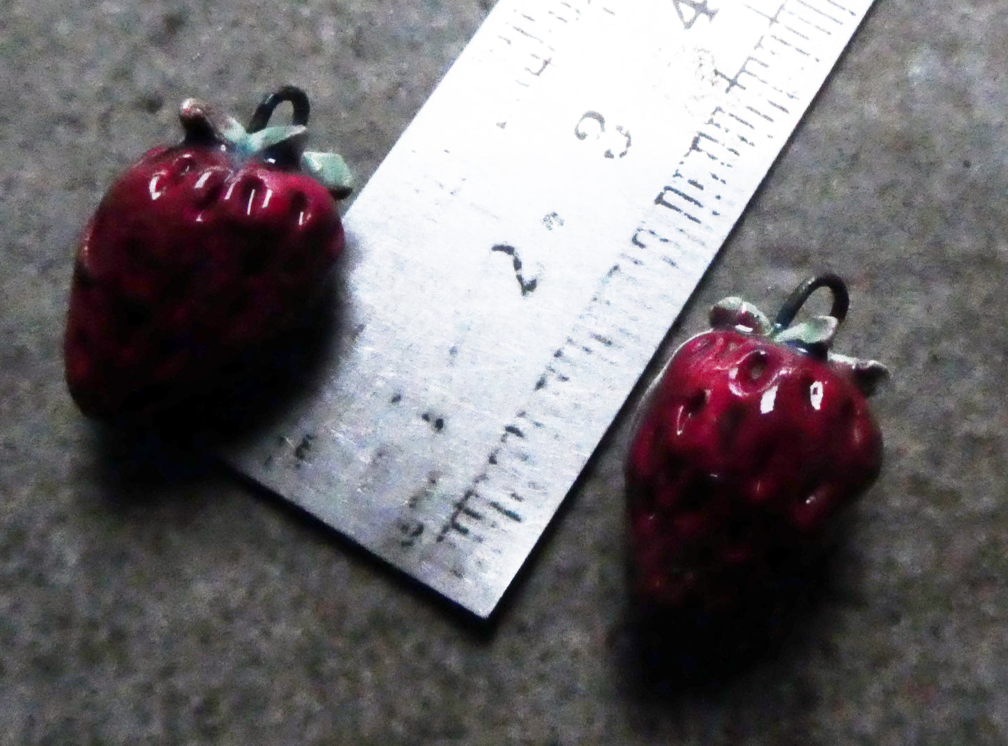 Ceramic Strawberry Earring Charms