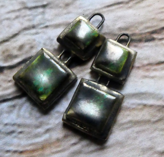 Ceramic Double Moulded Square Charms - Supernova