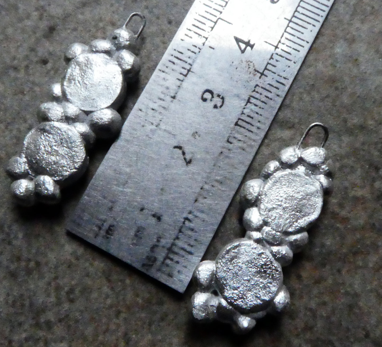 Ceramic Silvery Granular Enamel Charms - Genoa Blue