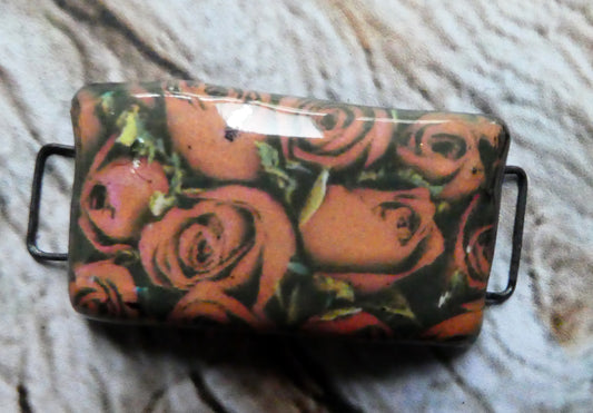 Ceramic Roses Decal Bracelet Focal  #5