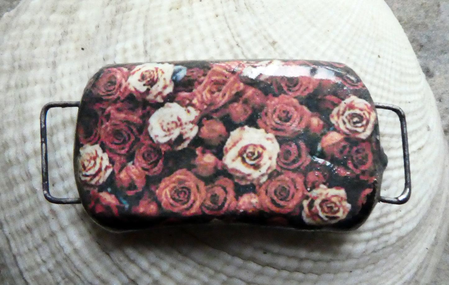 Ceramic Roses Decal Bracelet Focal  #6