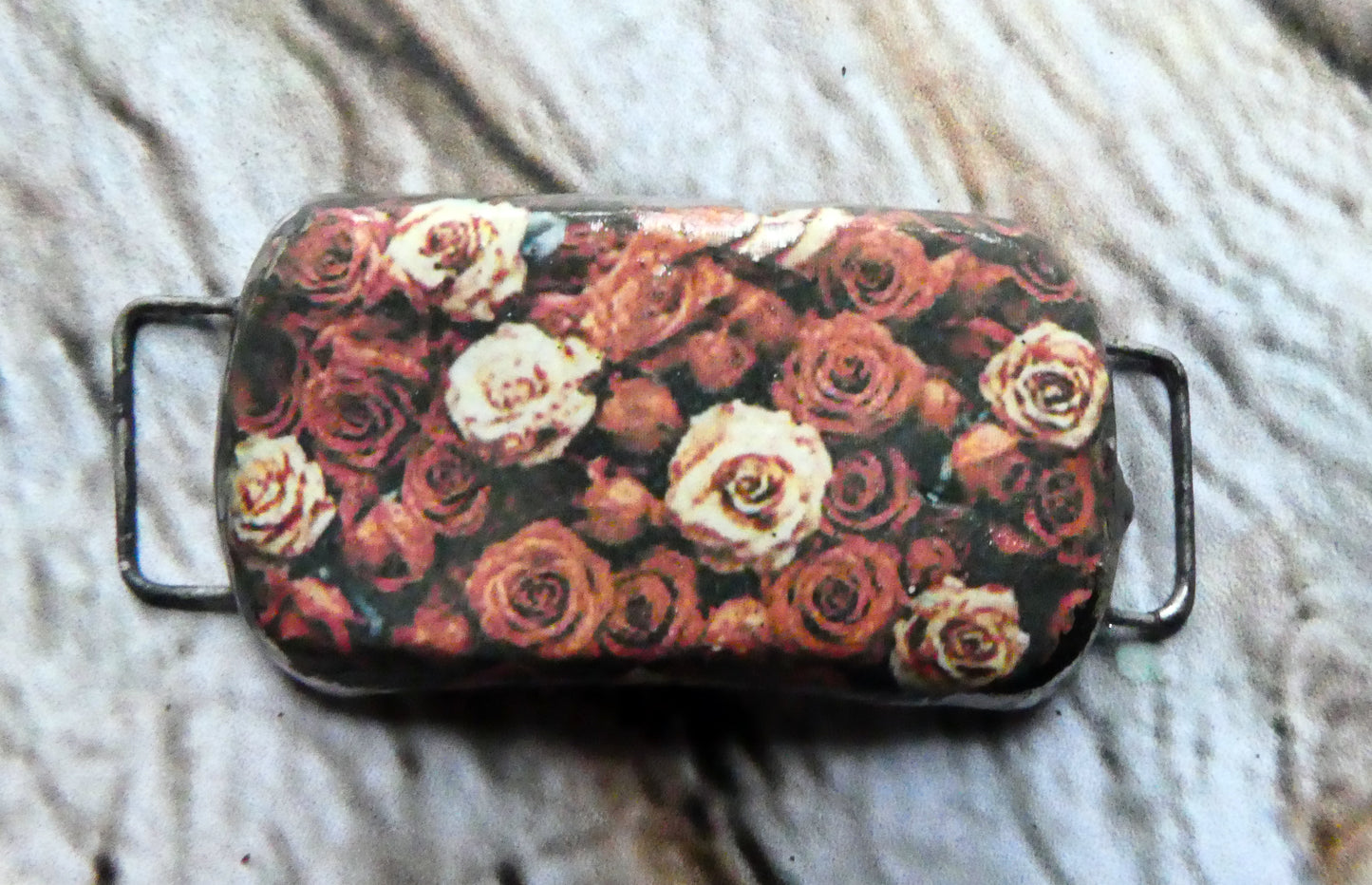 Ceramic Roses Decal Bracelet Focal  #6