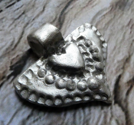 Ceramic Moulded Heart Pendant