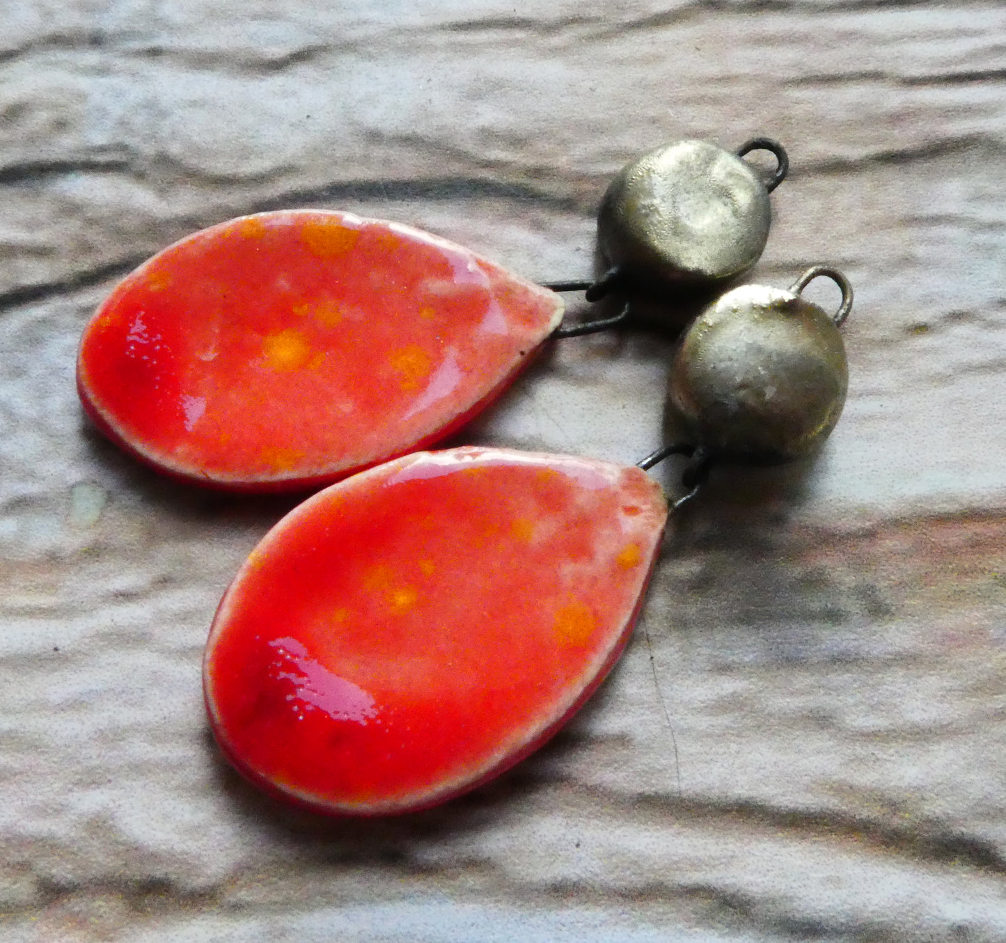 Ceramic Slim Teardrop Dangles - Fruit Punch