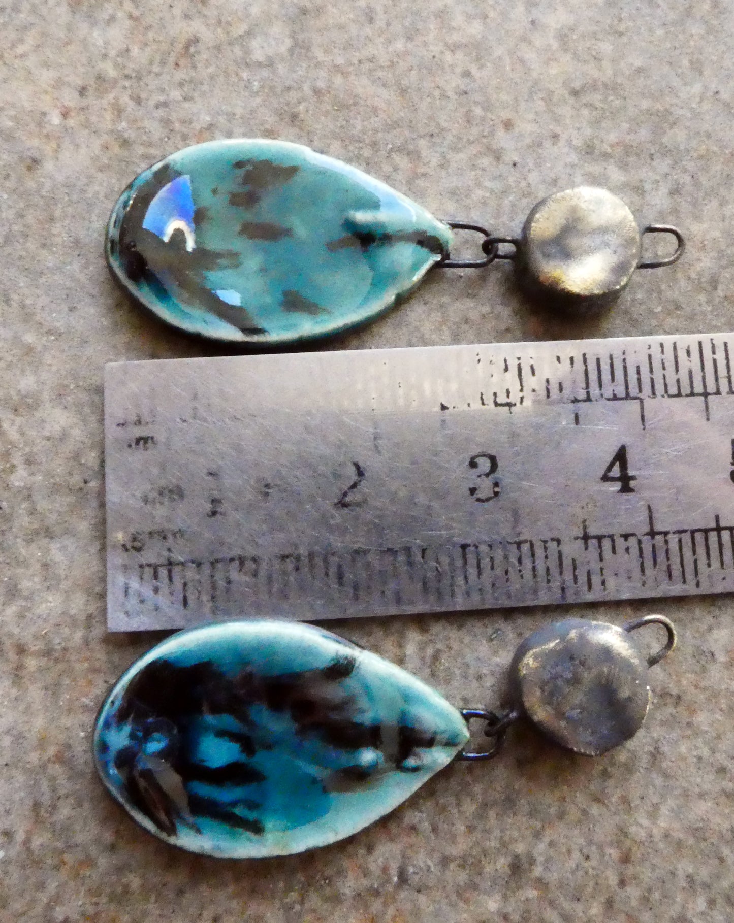 Ceramic Slim Teardrop Dangles -Ocean Mist