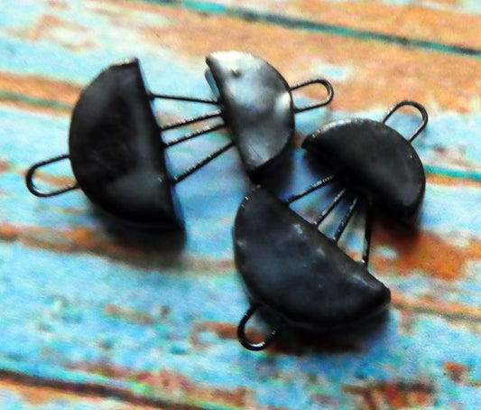 Ceramic Half Disc Connectors -Pewter
