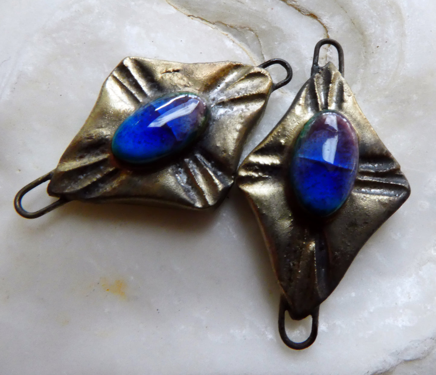 Ceramic Bronzy Diamond Connectors -Royal  Fantasy