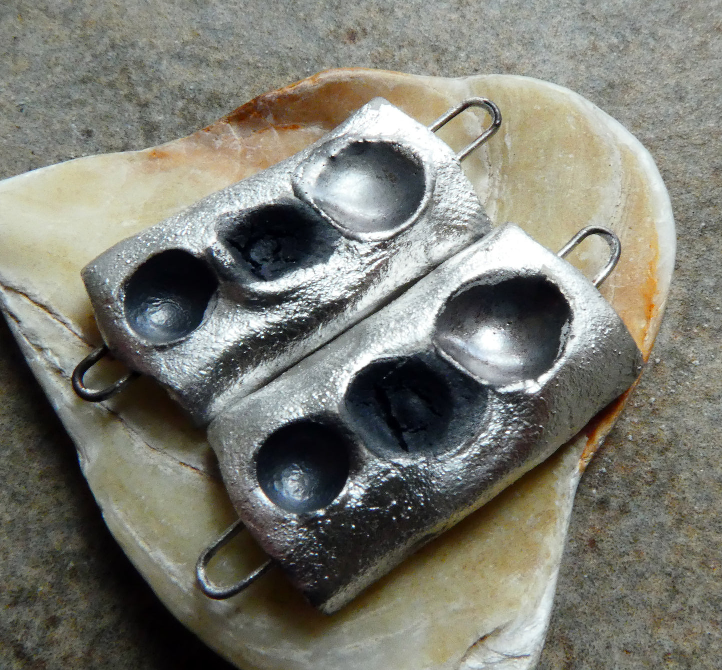 Ceramic Silvery Rectangle Pool Connectors -Metallics