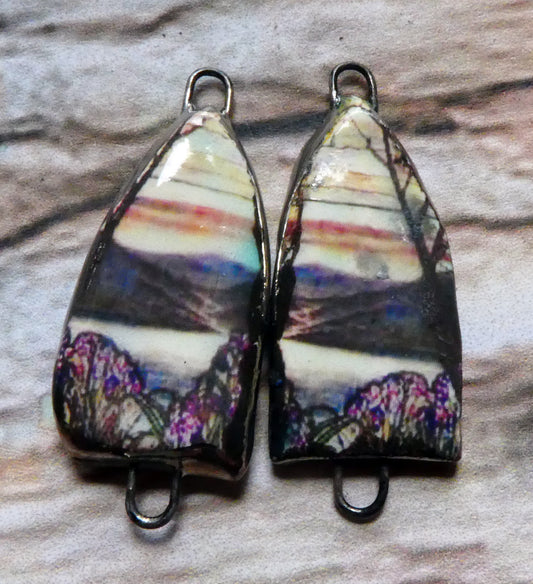 Ceramic Tiffany Arch Earring Connectors-#5