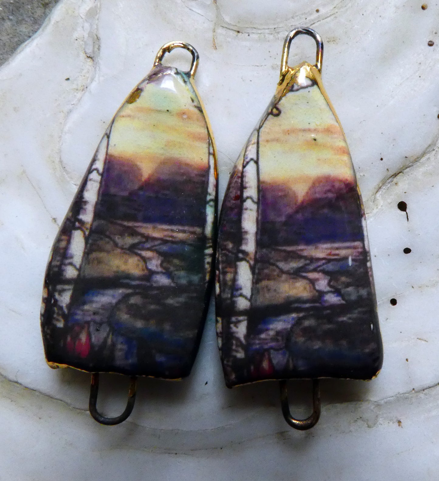 Ceramic Tiffany Arch Earring Connectors-#6