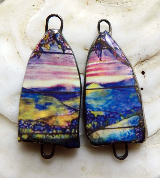 Ceramic Tiffany Arch Earring Connectors-#11
