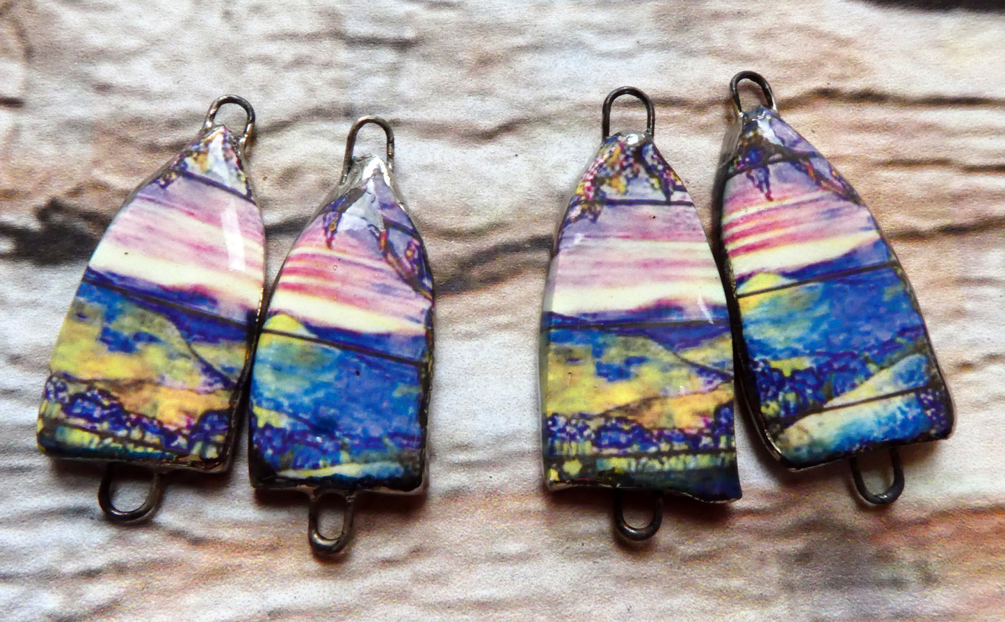 Ceramic Tiffany Arch Earring Connectors-#11