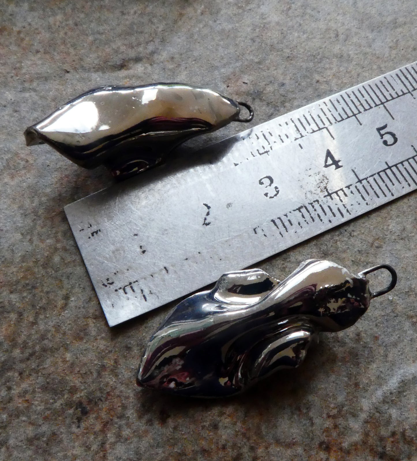 Ceramic Platinum Crinkled Tissue Charms