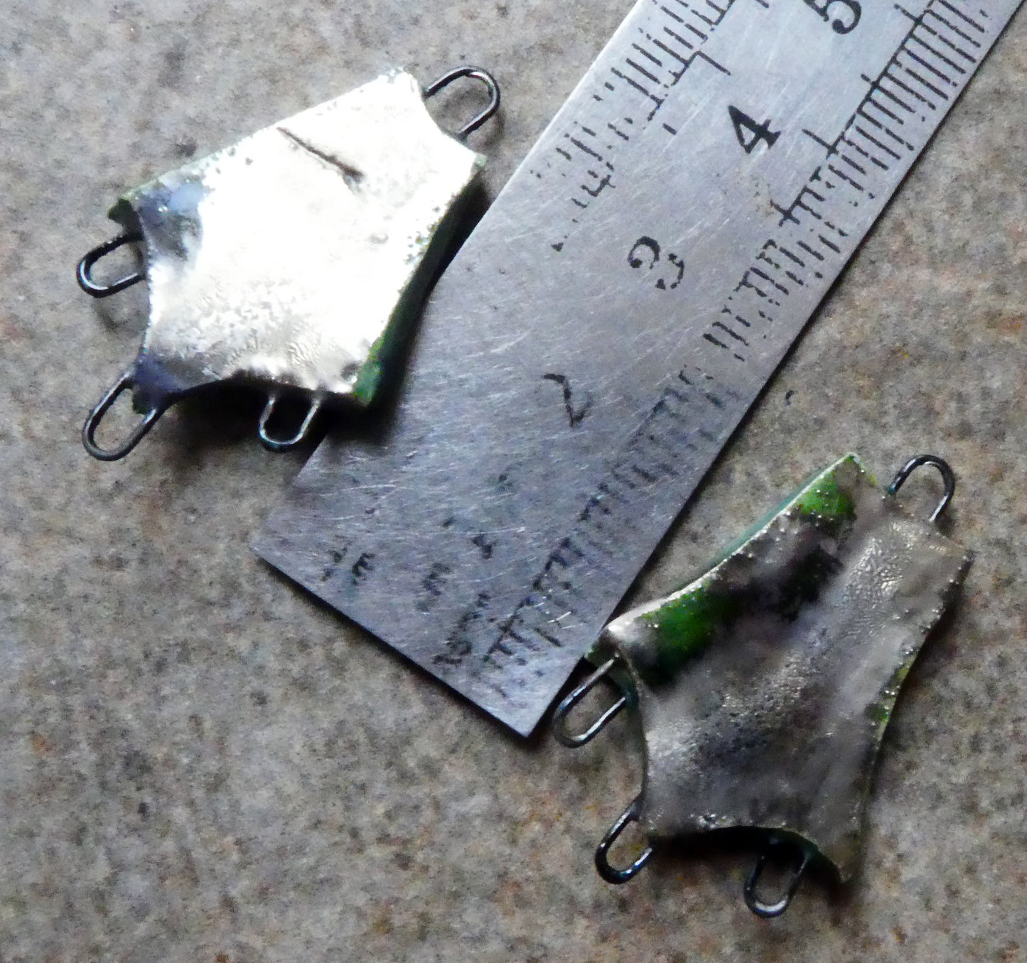 Ceramic Decorative Three Hoop Earring Connectors - Bora Bora