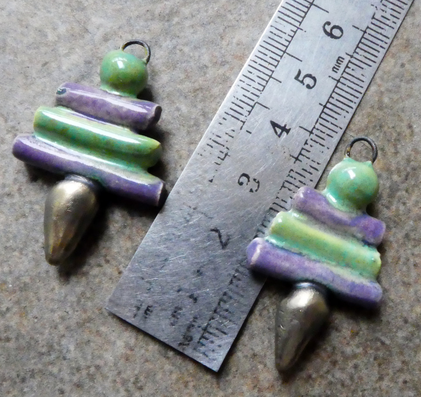 Ceramic Mixed Shape Stack Charms - Supernova and Grapel