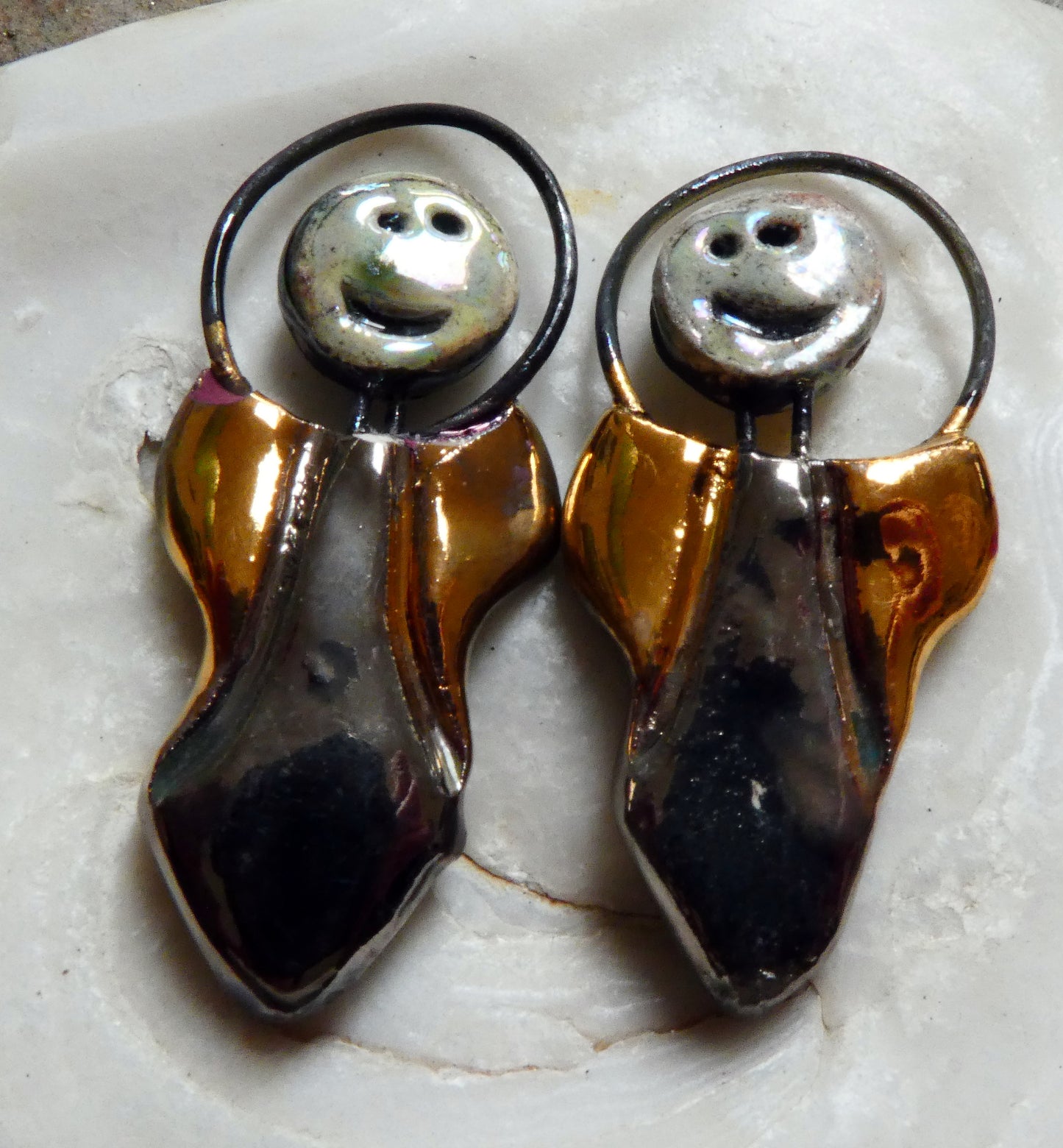 Ceramic Simple Souls Goddess Charms -Gold and Platinum