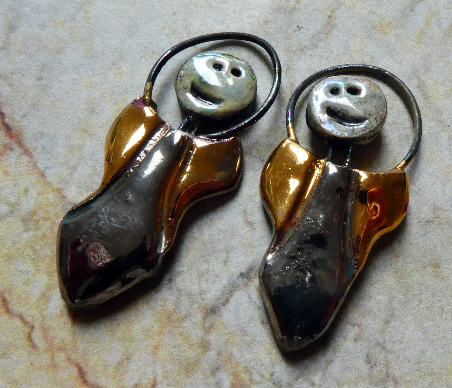Ceramic Simple Souls Goddess Charms -Gold and Platinum