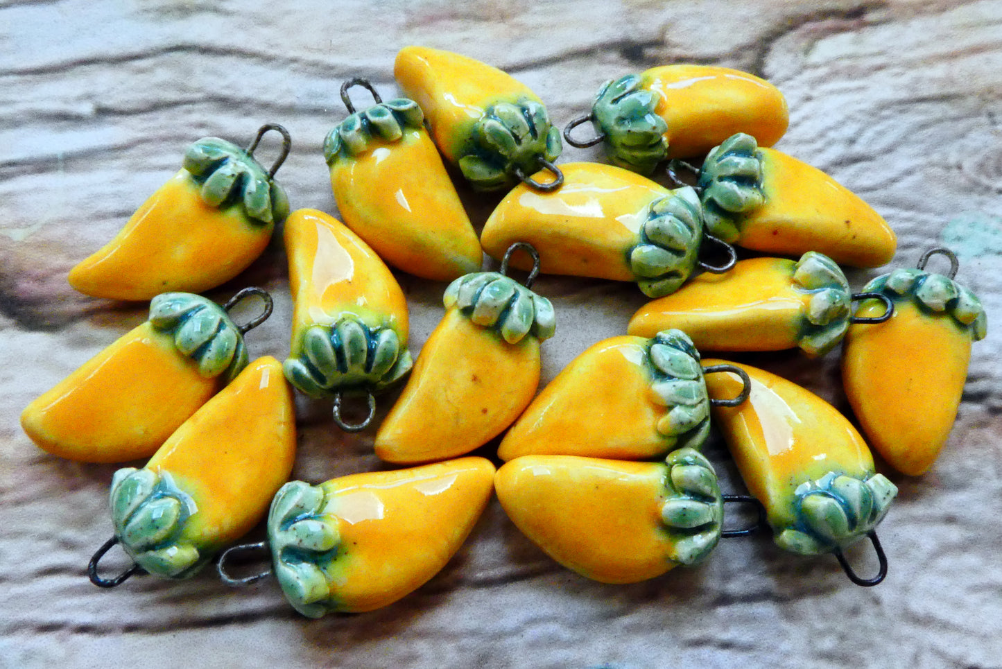 Ceramic Little Gorse Flower Charms