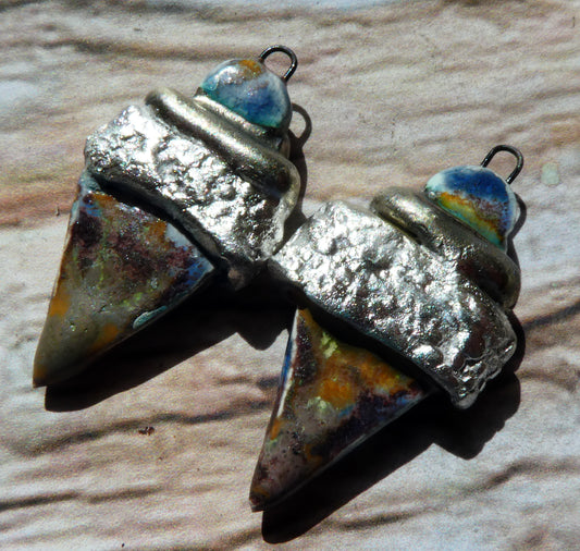 Ceramic Tuareg Inspired Wrapped Dagger Charms - Outer Space