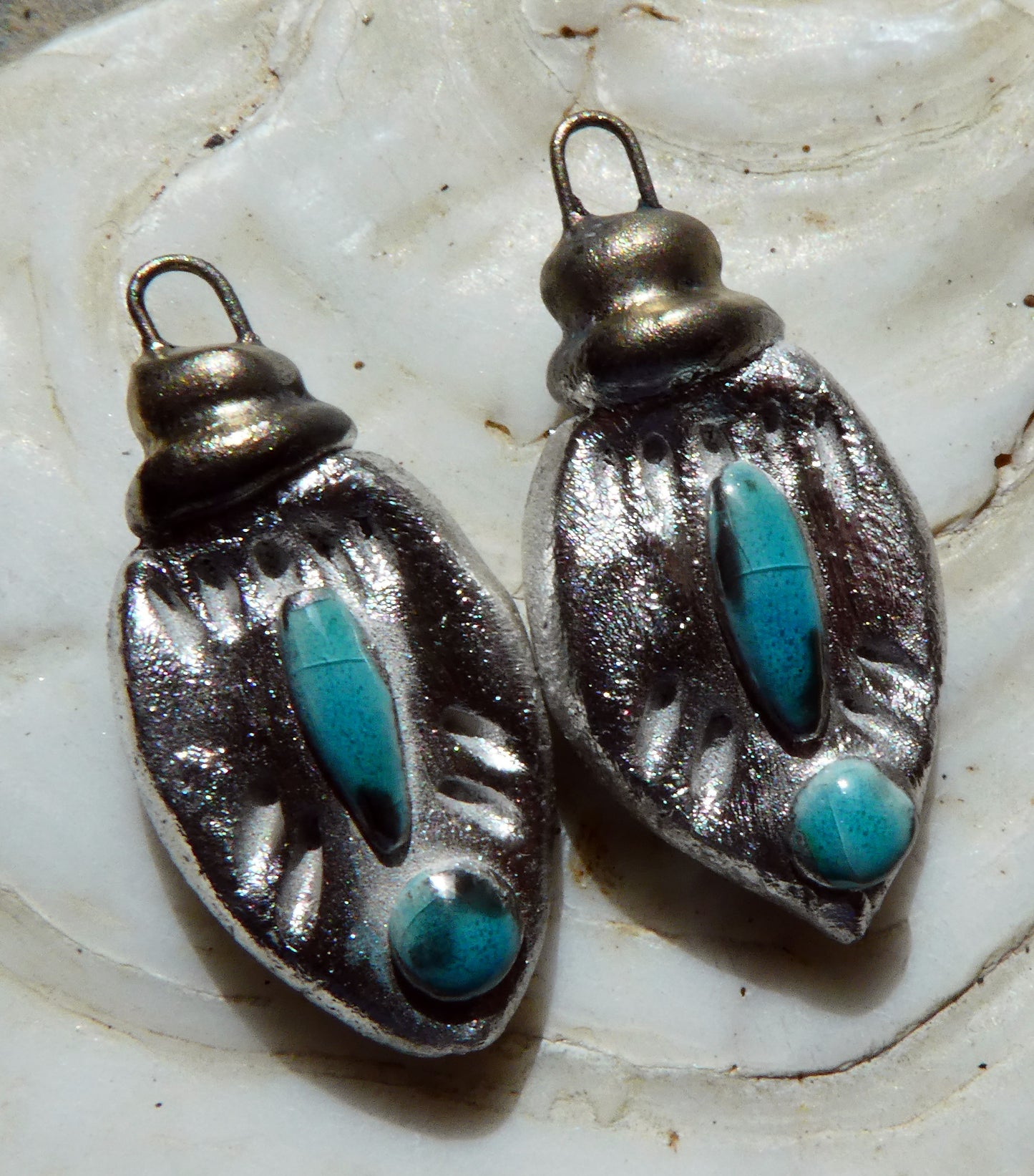 Ceramic Tuareg Inspired Bottle Charms -Topaz