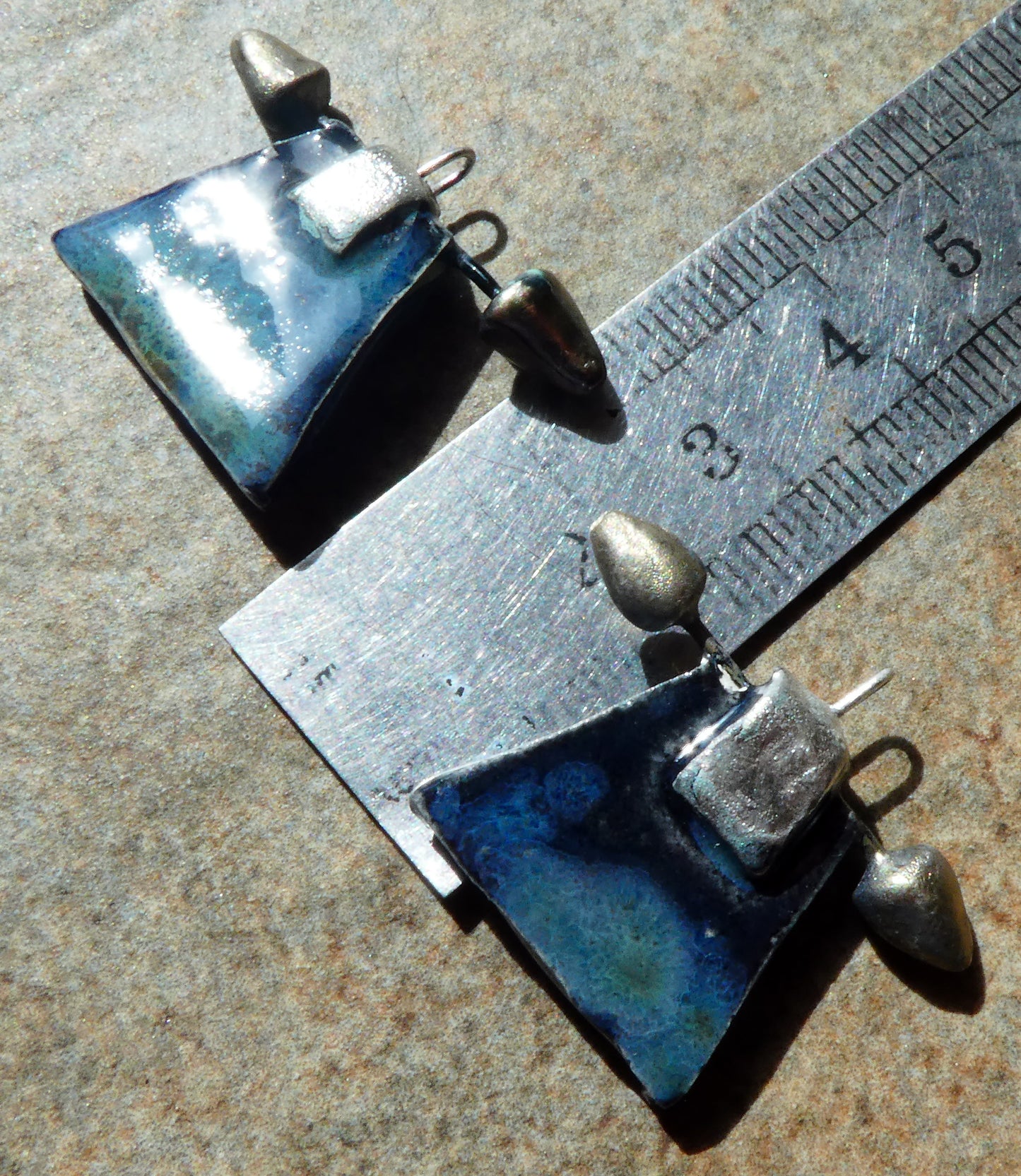 Ceramic Tuareg Inspired Speared Charms -Obsidian