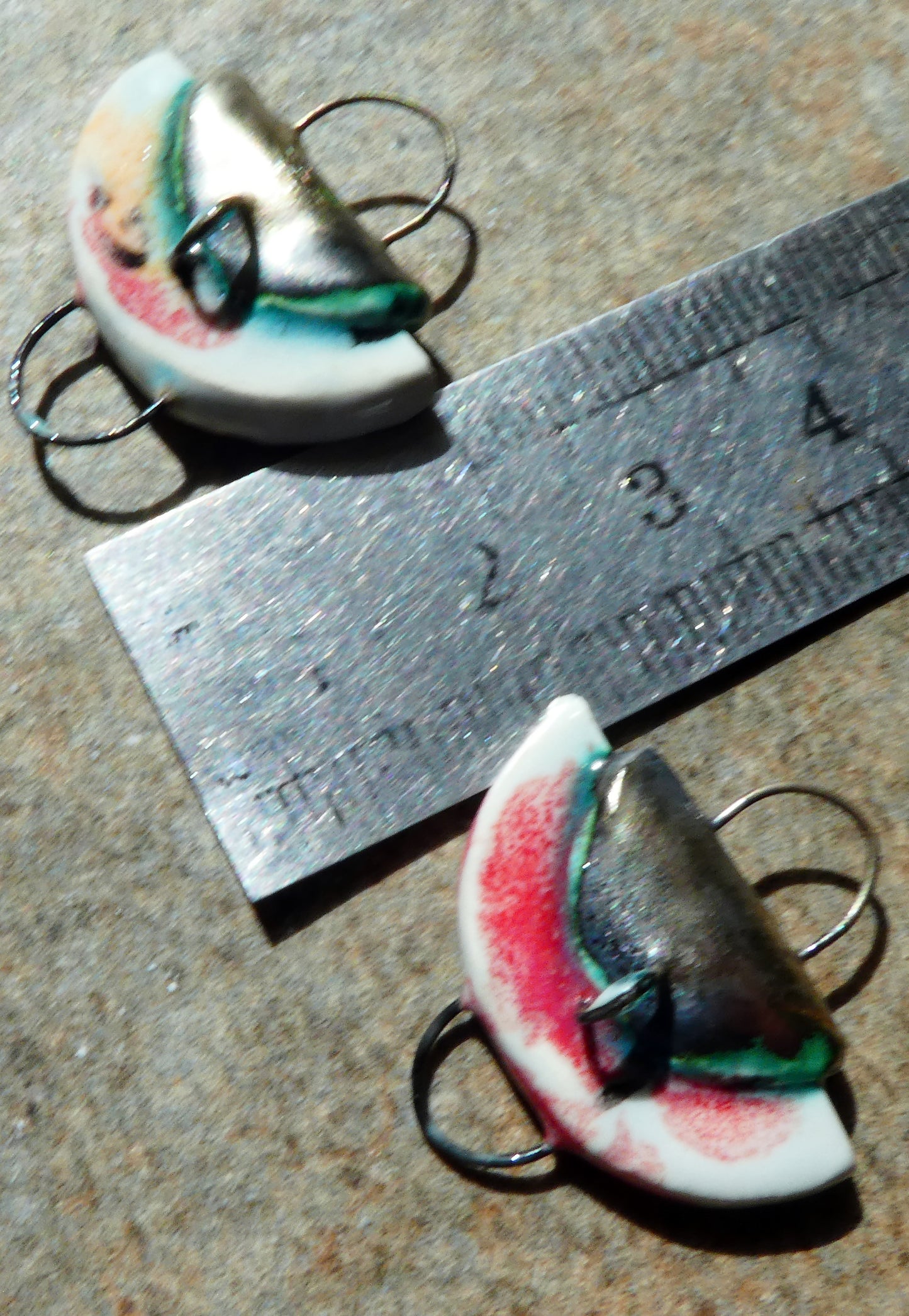 Ceramic Folded Handbag Connectors - Poppy Fields